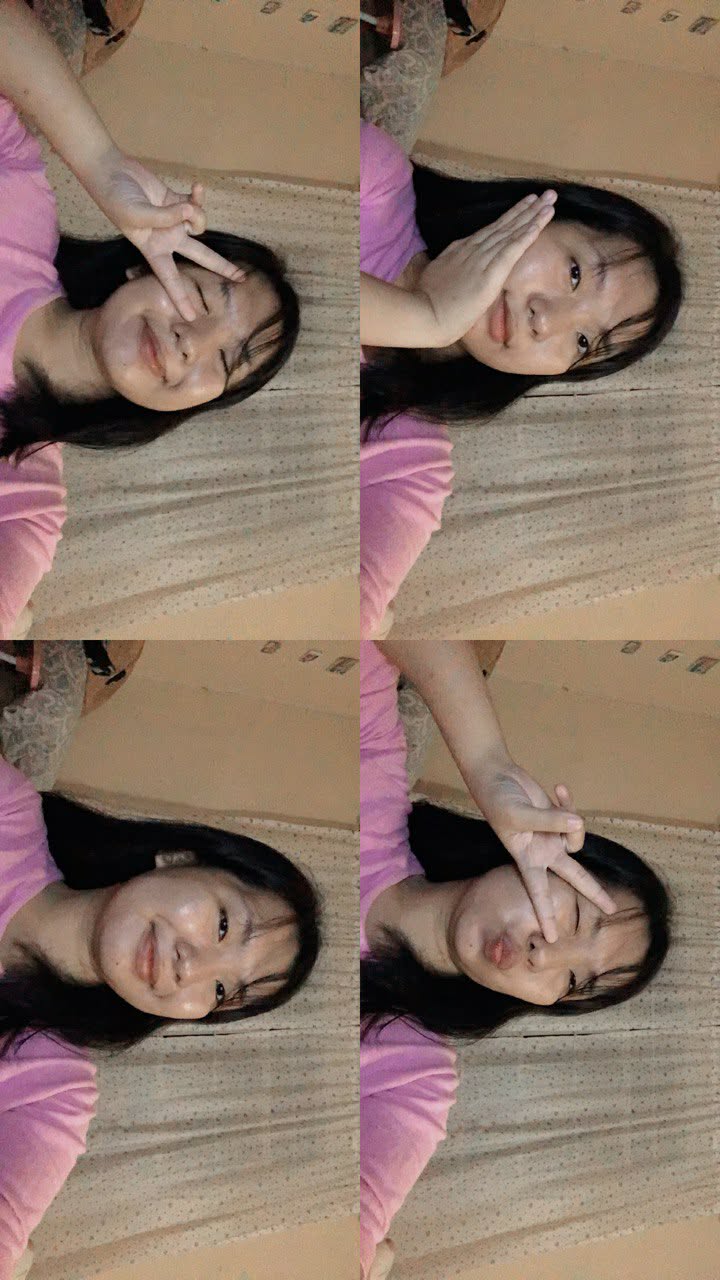 Playful pose photo collage